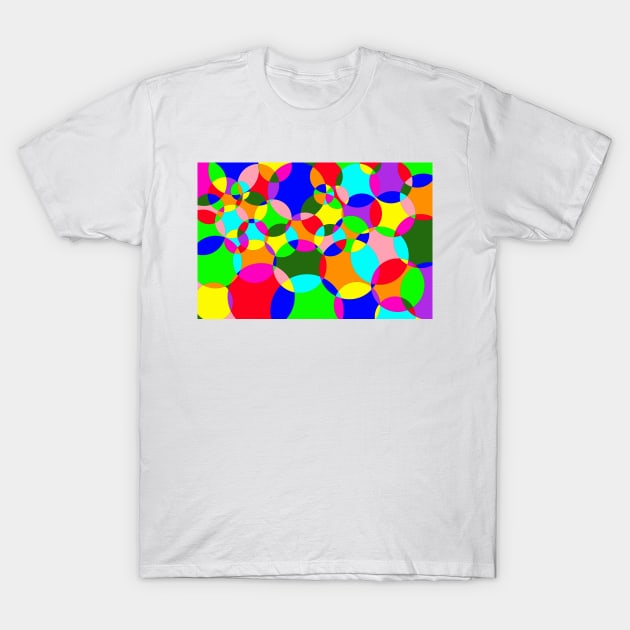 Random multi coloured background made from circles T-Shirt by Russell102